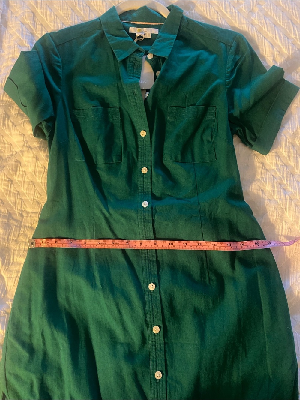 Boden Green Button-Front / Tie Midi Shirt Dress - Size 4 NWT - Picture 7 of 7